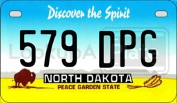 579DPG license plate in North Dakota