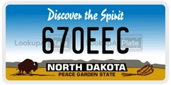 670EEC  license plate in ND
