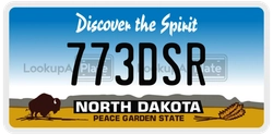 773DSR  license plate in ND