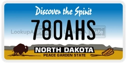 780AHS  license plate in ND