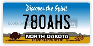 780AHS license plate in North Dakota