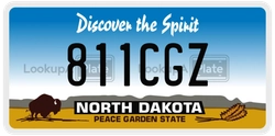 811CGZ  license plate in ND
