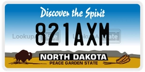 821AXM license plate in North Dakota