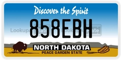 858EBH  license plate in ND
