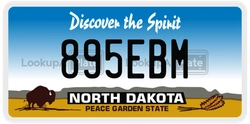 895EBM  license plate in ND