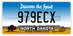979ECX  license plate in ND