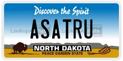 ASATRU  license plate in ND