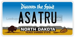 ASATRU license plate in North Dakota