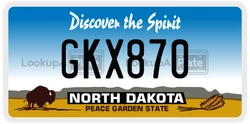 GKX870  license plate in ND