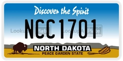 NCC1701  license plate in ND