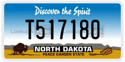 T517180  license plate in ND