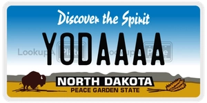 YODAAAA license plate in North Dakota