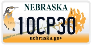 10CP30 license plate in Nebraska