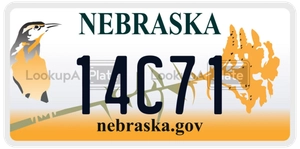 14C71 license plate in Nebraska