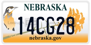 14CG28 license plate in Nebraska