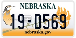 19-D569  license plate in NE