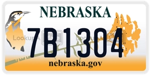 7B1304 license plate in Nebraska