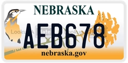 AEB678  license plate in NE