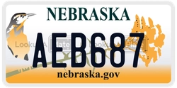 AEB687  license plate in NE