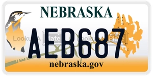 AEB687 license plate in Nebraska