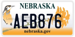 AEB876  license plate in NE