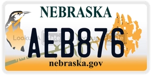 AEB876 license plate in Nebraska