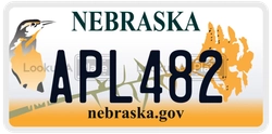 APL482  license plate in NE