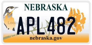 APL482 license plate in Nebraska