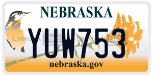 YUW753 license plate in Nebraska
