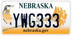 YWG333  license plate in NE