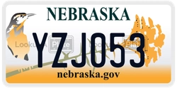 YZJ053  license plate in NE