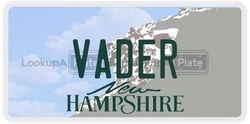VADER  license plate in NH