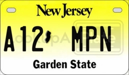 A12MPN license plate in New Jersey