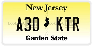 A30KTR license plate in New Jersey