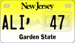 ALI47 license plate in New Jersey