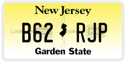 B62RJP  license plate in NJ