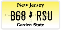 B68RSU  license plate in NJ