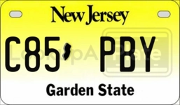 C85PBY license plate in New Jersey