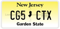 CG5CTX  license plate in NJ