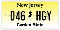 D46HGY  license plate in NJ