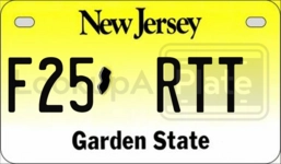 F25RTT license plate in New Jersey
