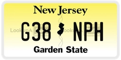G38NPH  license plate in NJ