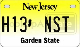 H13NST license plate in New Jersey
