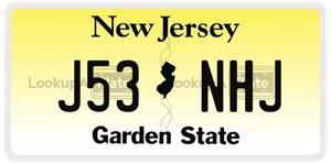 J53NHJ license plate in New Jersey