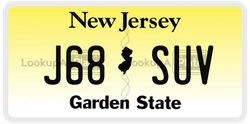 J68SUV  license plate in NJ
