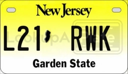 L21RWK license plate in New Jersey