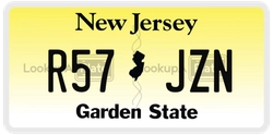 R57JZN  license plate in NJ