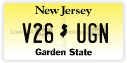 V26UGN  license plate in NJ