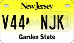V44NJK license plate in New Jersey