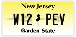 W12PEV  license plate in NJ